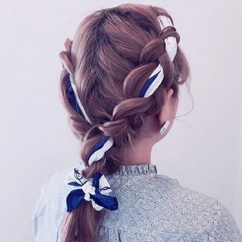 这么美得丝带是怎么编进头发里的 丝带编发再简单也要有教程