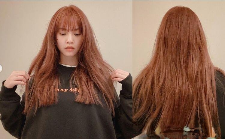 杨丞琳新发型超减龄 齐海齐发尾+浅焦糖橘发色