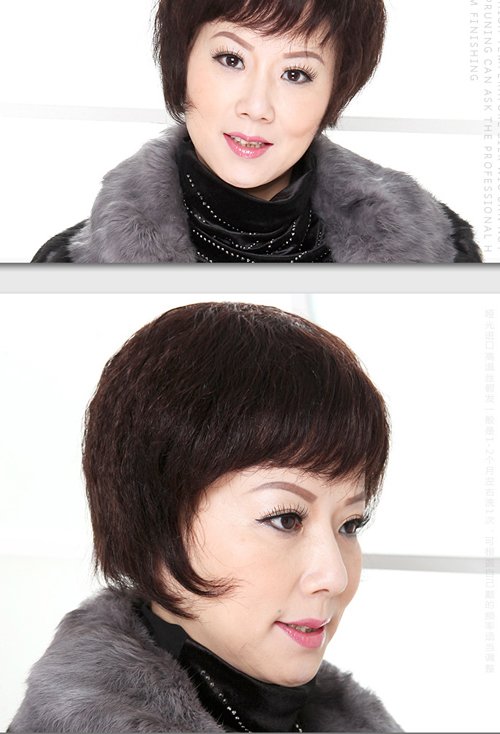 中年女士纹理烫短发变美发型 巴掌脸女性适合的短卷发设计